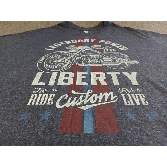 Mens Tshirt T Shirt 3XL Motorcycle Legendry Power Live to Ride to Live Liberty - Picture 3 of 7
